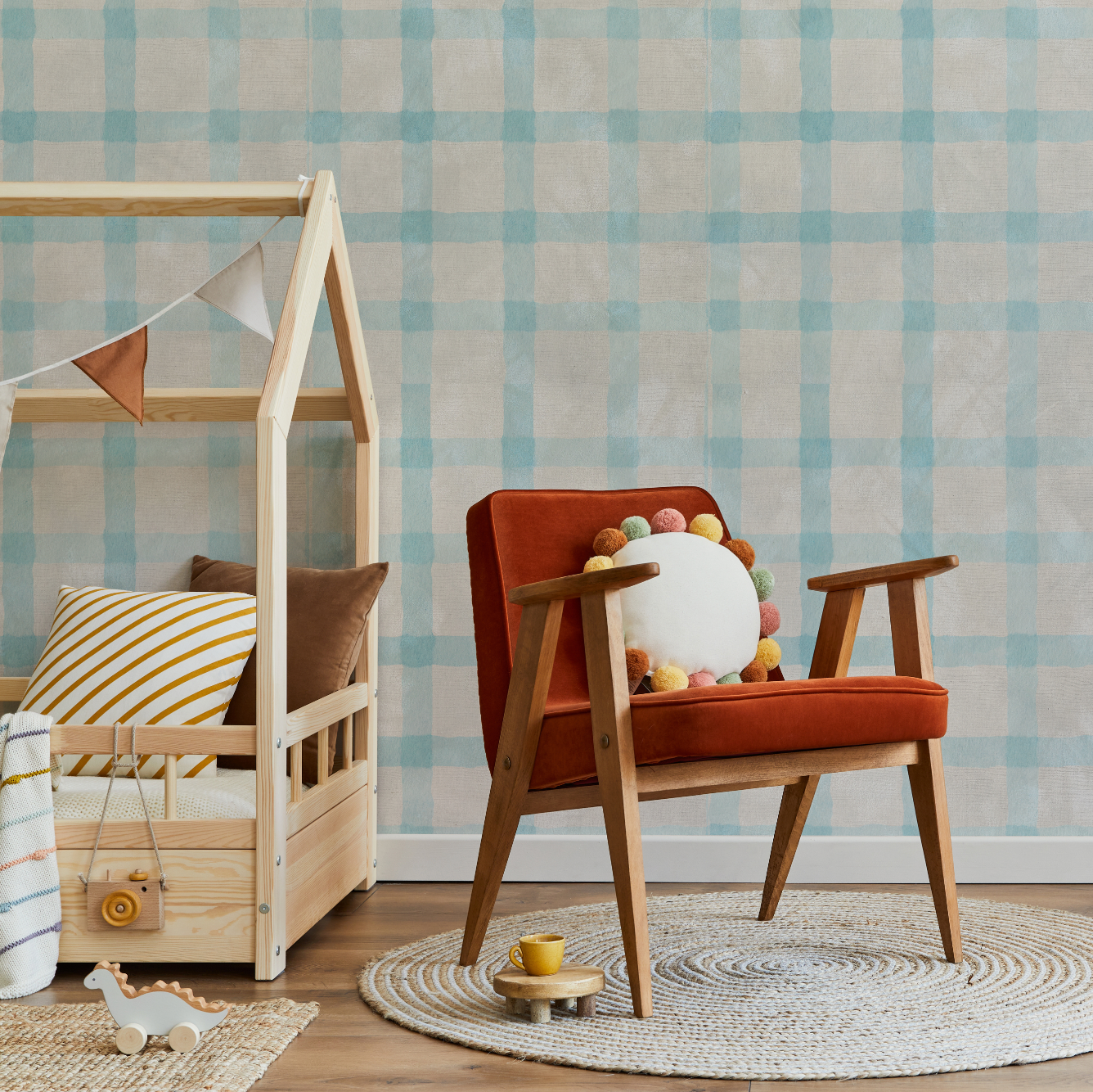 PAPEL MURAL VICHY LIGH BLUE